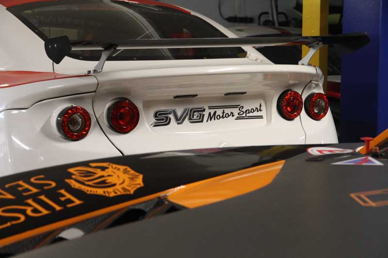 Ginetta race cat with SVG logo on