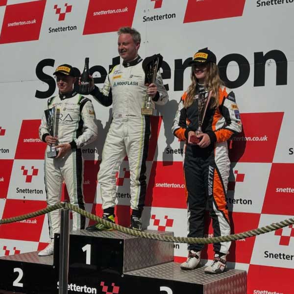 Leona Theobald on the podium at Snetterton